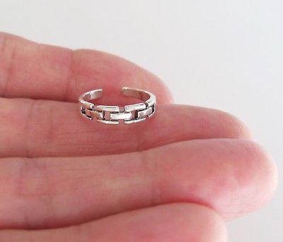 Sterling Silver links band adjustable toe ring