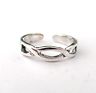 Sterling Silver narrow 2 strand weave adjustable toe ring