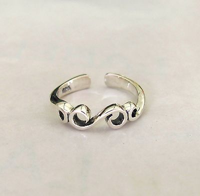 Sterling Silver Scroll adjustable toe ring