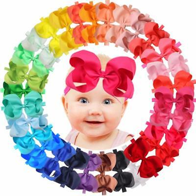 30 Colors 6 Inch Hair Bows Baby Girls headbands Elastic Band