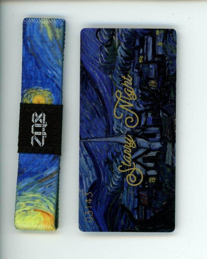 Mini ZOX Silver Singles Strap STARRY NIGHT Wristband with Card Reversible