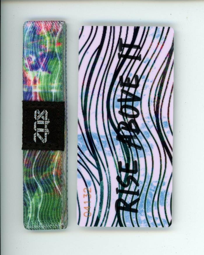 Mini ZOX Silver Singles Strap RISE ABOVE IT Wristband with Card Reversible