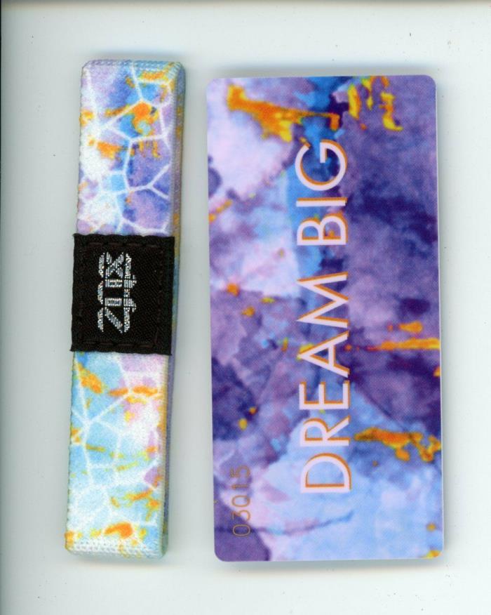 Mini ZOX Silver Singles Strap DREAM BIG Wristband with Card Reversible