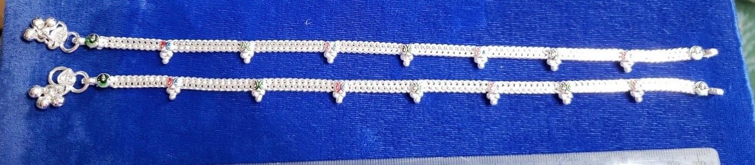 Pure Solid Sterling Silver Handmade Anklet Payal for Women Girl Gift