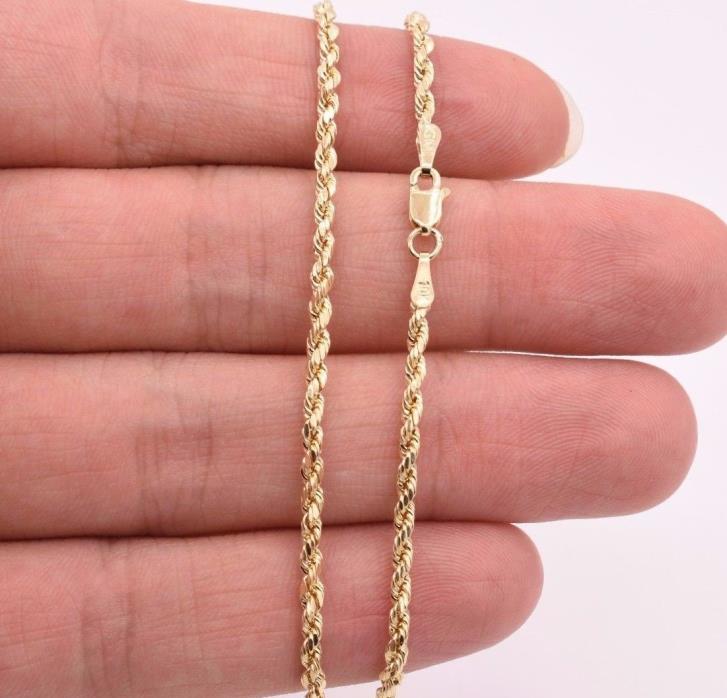 2.0mm Twisted Rope Chain Ankle Bracelet Anklet Real 10K Yellow 10