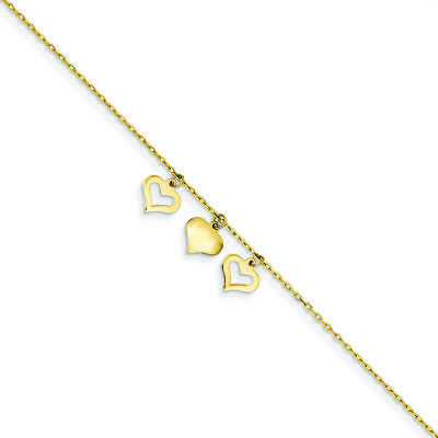 14K Yellow Gold Adjustable Hearts with 1