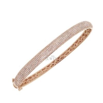 18K Gold 2.00 Ct. Natural Diamond Bangle Bracelet Handmade Fine Jewelry