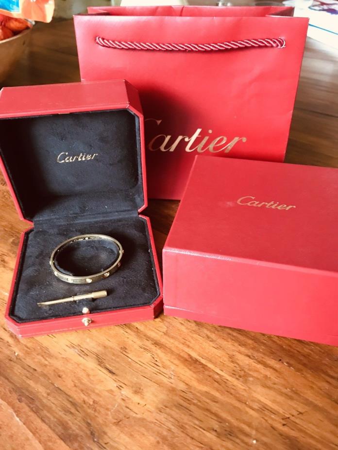 Cartier Love Bracelet Yellow Gold 10 Diamonds, size 17