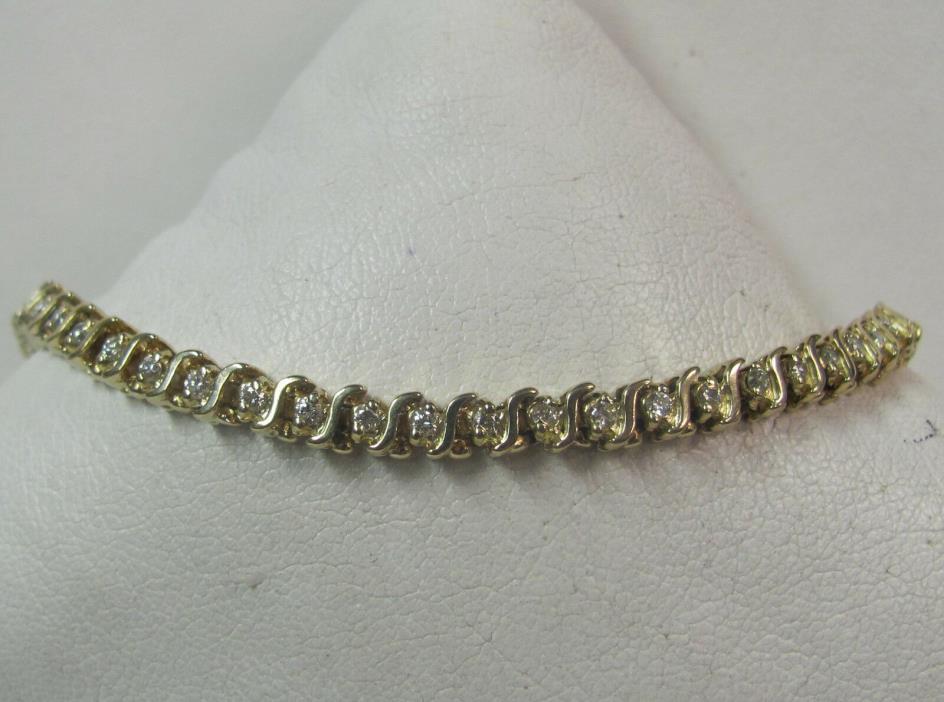 14K Yellow Gold 2.0 TCW Diamond Tennis Bracelet 7