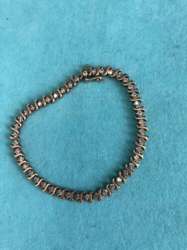 2 CTW Diamond “S” Style Tennis Bracelet in SOLID 10K Yellow Gold, 7in.