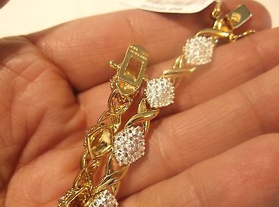 GORGEOUS  GOLD OVER STERLING SILVER DIAMOND ACCT. BRACELET 8