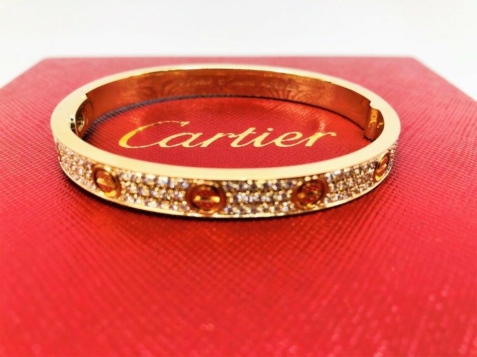 Cartier Love Bracelet, 18K Yellow Gold Set With 204 Brilliant cut Diamonds.