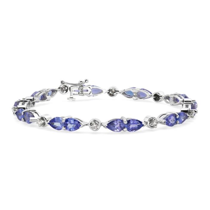 Sapphire & Diamond Bracelet | 14K .10 Carats of Diamonds 5. Carats of Sapphire