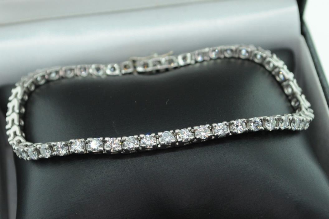 Custom 950 Platinum 5 Carat Diamond Tennis Bracelet (7 1/2