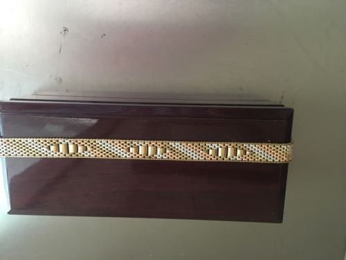 Lady's Tri-Gold woven wide designer bracelet, 8