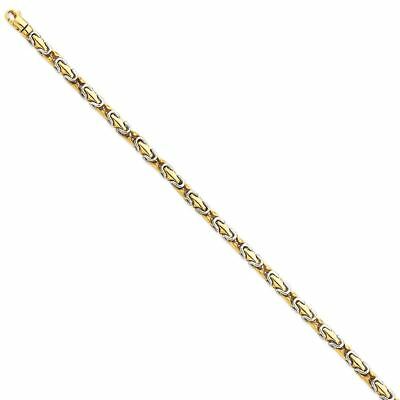 14K White And Yellow Gold 4.2 MM Hand Made Polished Fancy Bracelet, 8