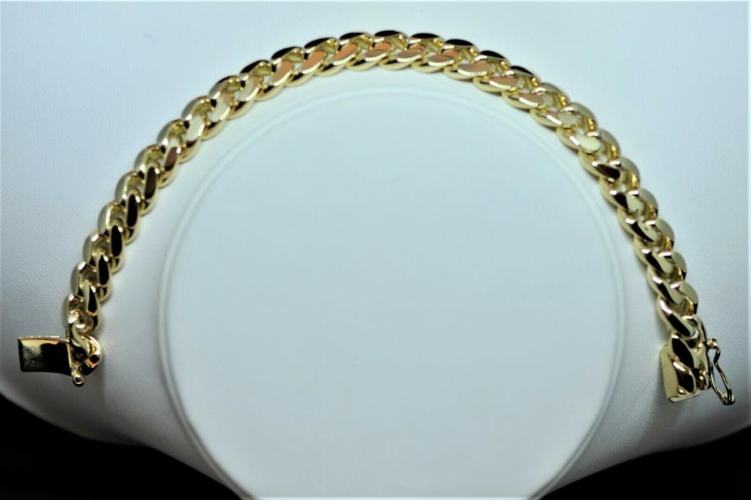 Men's Heavy 18k Gold Link Bracelet Handmade Approx 51.4 gr