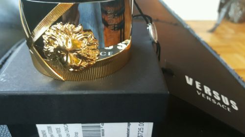 VERSUS VERSACE WOMENS GOLD WIDE BRACELET NEW WITH TAGS & BOX