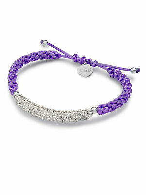 Louisiana State Officially Licensed Spirit(TM) Collegiate Crystal Bar Bracelet