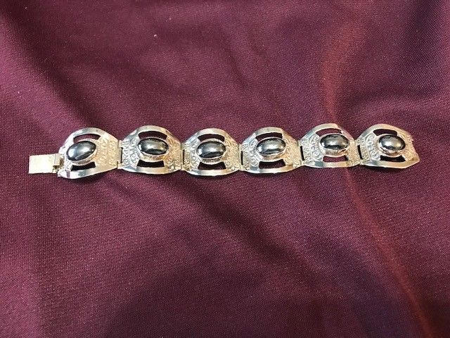 Bracelet Sterling Silver with Hematite 34 Grams