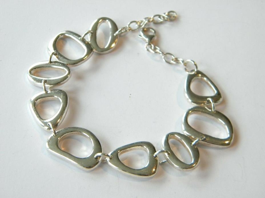 lovely SILVER 925 bracelet ~ oval oblong large irregular links