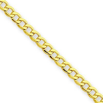 14K Yellow Gold 2.5 MM Semi-Solid Curb Link Bracelet, 7 MSRP $196