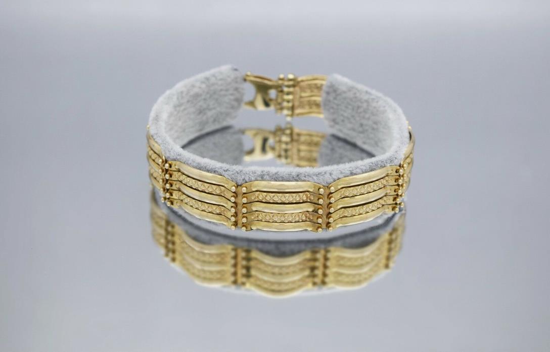 14k Yellow Gold Ladies Italian Bracelet 13.0 mm (7.5
