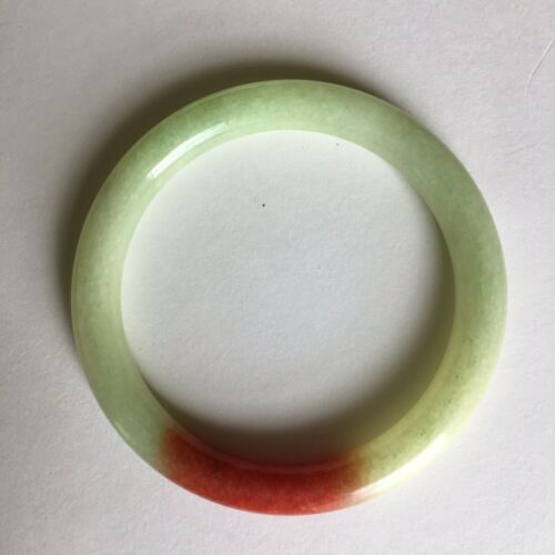 Stunning Vintage Genuine Natural Red Green Jade Bangle Bracelet 60mm New