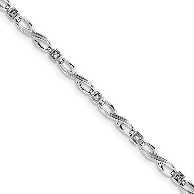 Sterling Silver 4 MM Diamond Bracelet, 7