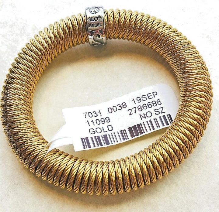 ALOR Kai Coiled Stretchable Bracelet with Bead, Gold Tone, Stainless Steel, $200