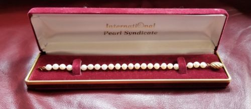 14k Cultured Pearl Bracelet International Pearl Syndicate 6-7 mm pearls