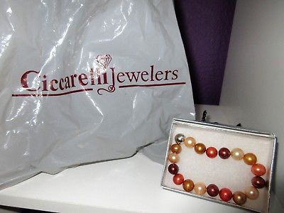 Ciccarelli Jewelers MultiColor Fresh Water Pearls Chocolate Bracelet RARE NEW!!!