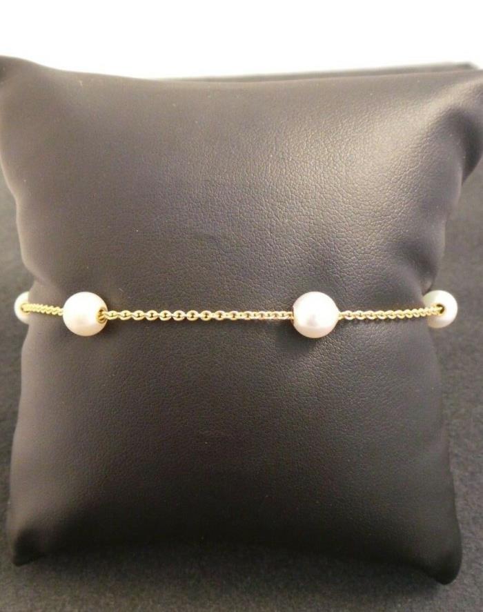 Authentic Mikimoto Akoya Pearl Bracelet in 18kt Yellow Gold