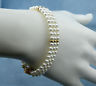 $1,975.00 Elegant 3-Strand AKOYA Cultured Pearl Bracelet w/14K Gold Clasp,7.25