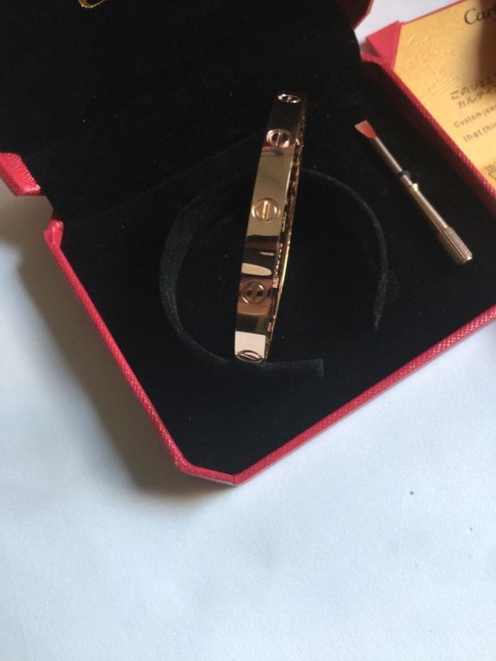 /CARTIER 18k ROSE Gold  LOVE BRACELET AUTHENTIC WITH NEW SCREW SIZE 17