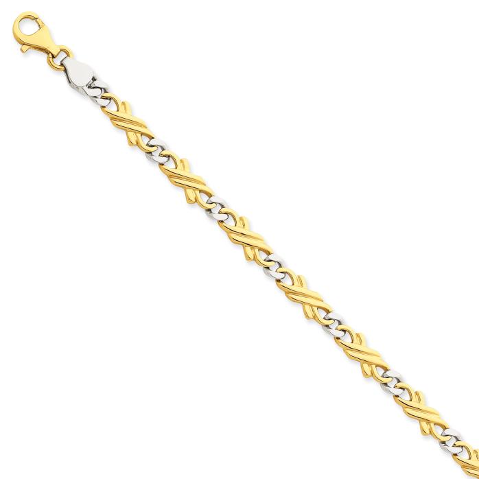 14k Two-tone 6mm Fancy Link Chain