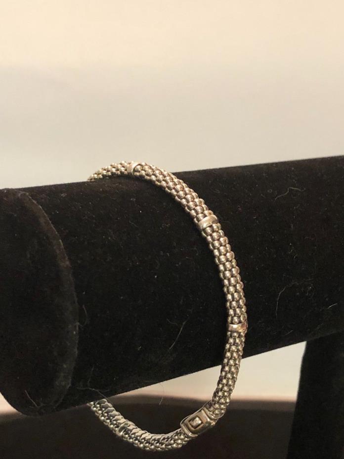 LAGOS Sterling Caviar 7 Station Bracelet Size L