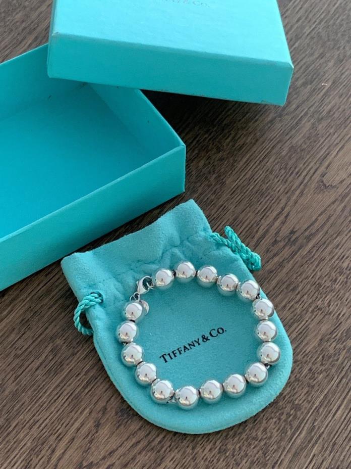 Tiffany & Co  925 Sterling Silver 8 mm Bead Ball Bracelet 7.5