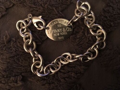 Tiffany & Co. .925 Silver Return to Tiffany Oval Tag Bracelet 9.5 Inches