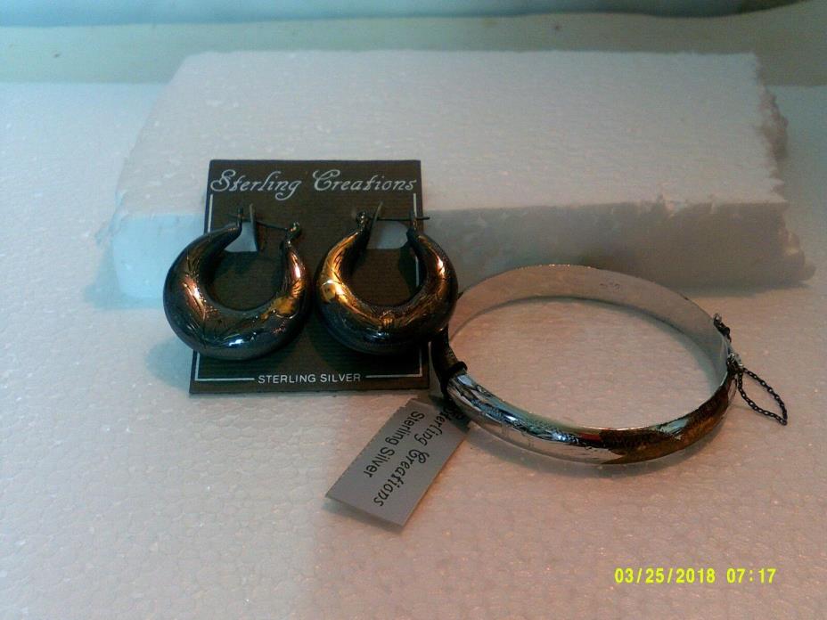 STERLING CREATIONS BRACELET & EARRINGS NEW WITH TAGS