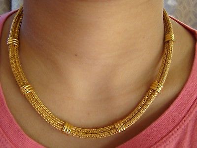 22K Gold Gorgeous necklace ! 76 grams ! one of a kind! 22kt 22ct 22karat