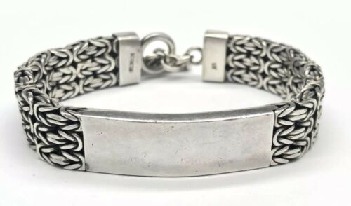 LOIS HILL NON-ENGRAVED STERLING SILVER SQUARE BYZANTINE CHAIN BRACELET 7.5