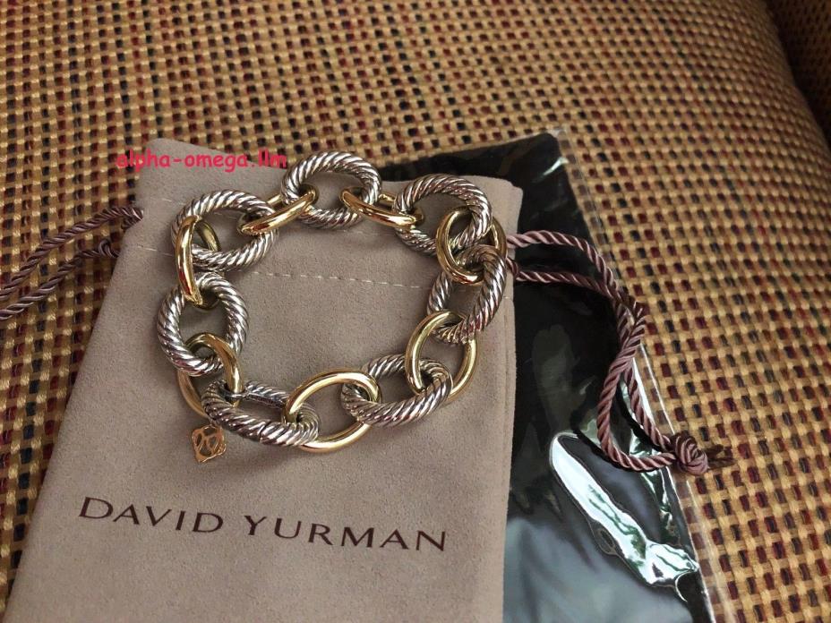 DAVID YURMAN Oval Link Extra Large XL Bracelet-18K SS-D’Bag, Cloth-$1850--NWOT!