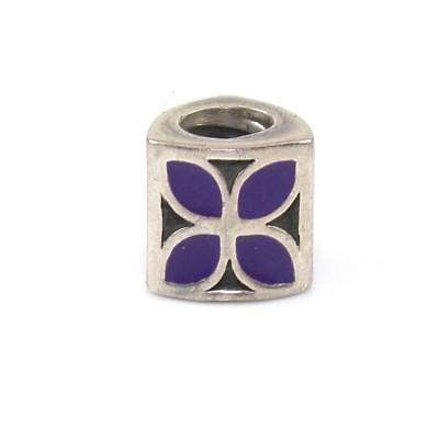 Pandora ALE Sterling Silver Purple Enamel Flower Petal Bead Charm