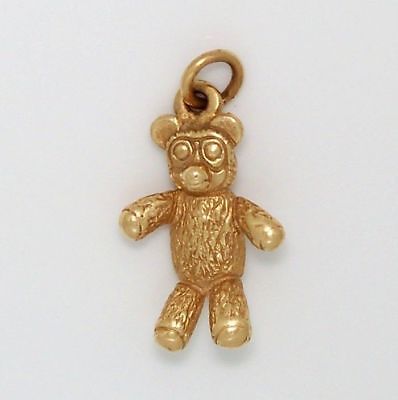 James Avery Rare Retired 3D Teddy Bear 14K Yellow Gold Charm
