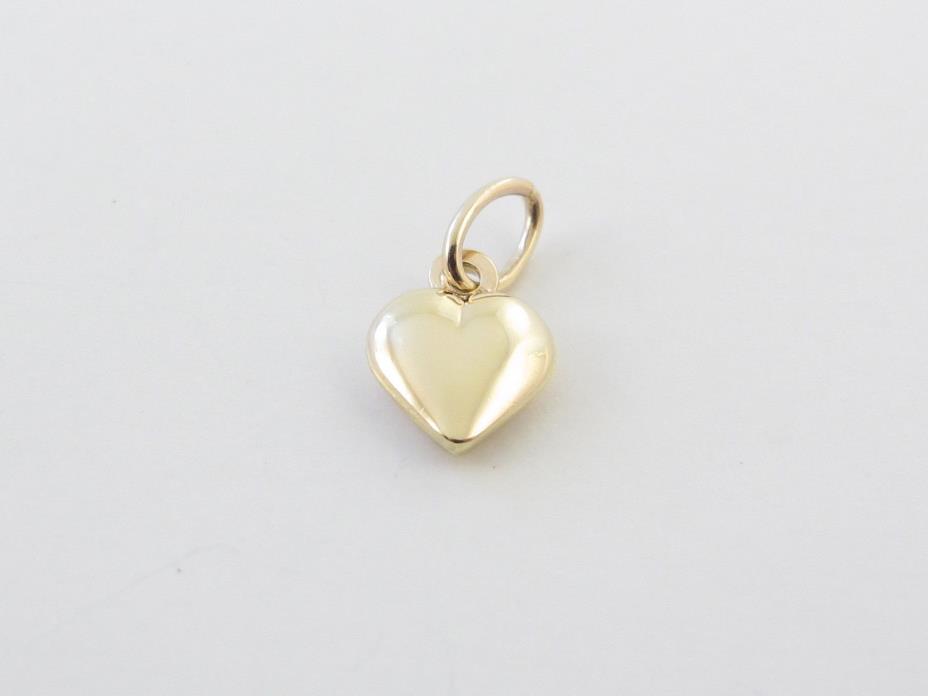14k Yellow Gold 3D Heart Charm Pendant