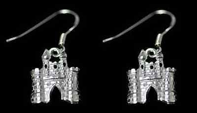 COOL Fairy Tale medieval Sterling Silver Castle earrings