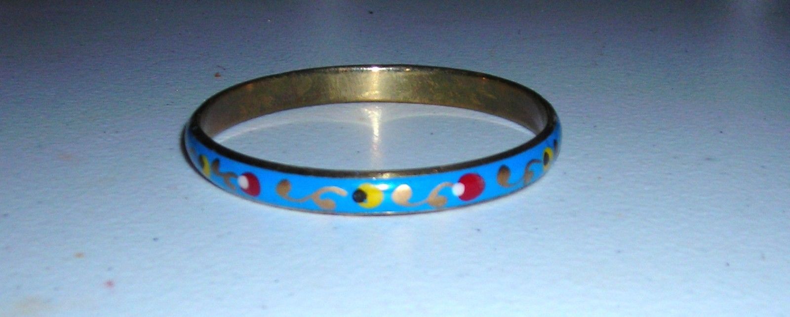 Beautiful HAND PAINTED BRASS BRACELET With FLORAL DESIGN 3
