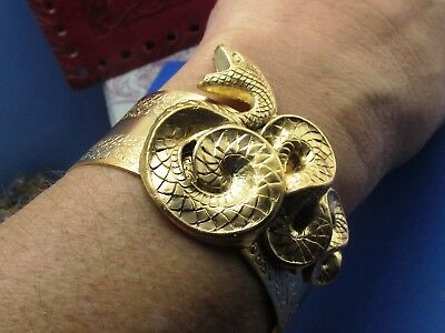 SNAKE CUFF serpent bracelet brass and gold plating snakes CUFF MyElegantThings