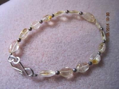 Natural CITRINE ARTISAN Handmade Bracelet Sterling Beads & Gemstone ARTIST